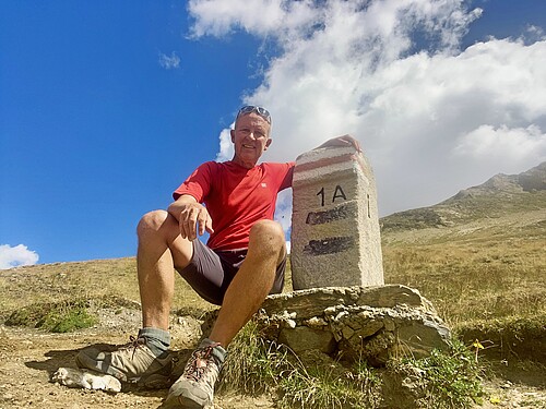 Heinz Egli au col du Gries, en Valais, à la frontière avec l’Italie.