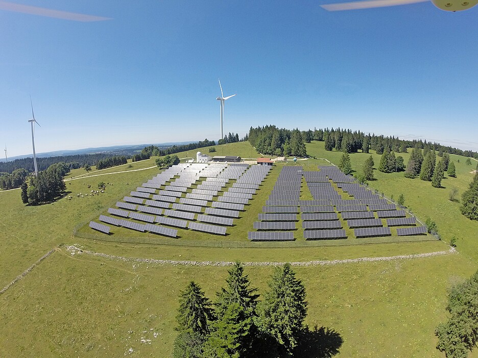 Installation solaire dans le Jura bernois.