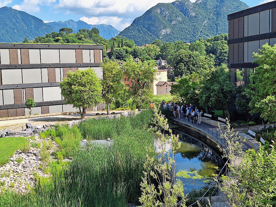 La résidence Parco Casarico a été conçue en incorporant de nombreux éléments de la «ville éponge».