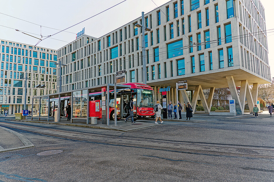 La gare de Wankdorf à Berne: un exemple pour une interface multimodale.